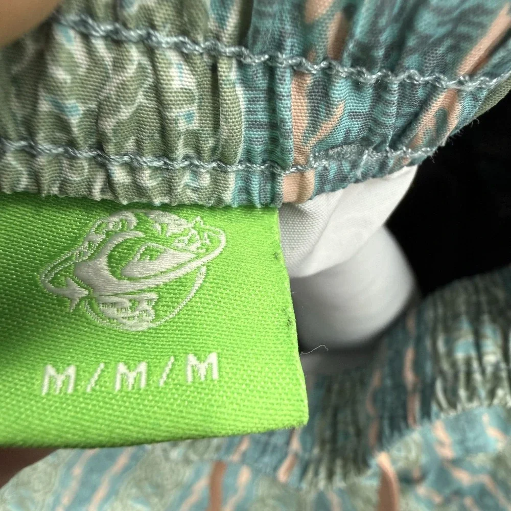 Quiksilver Swim Shorts Mens Medium Blue Striped Trunks UnLined Drawstring Beach - Picture 4 of 8